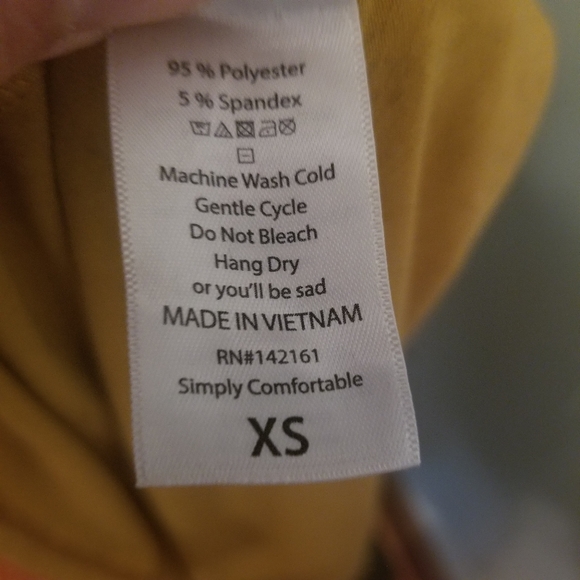 LuLaRoe Carly.  Loose-fitting.  Mustard/gold.  S. - Picture 4 of 4